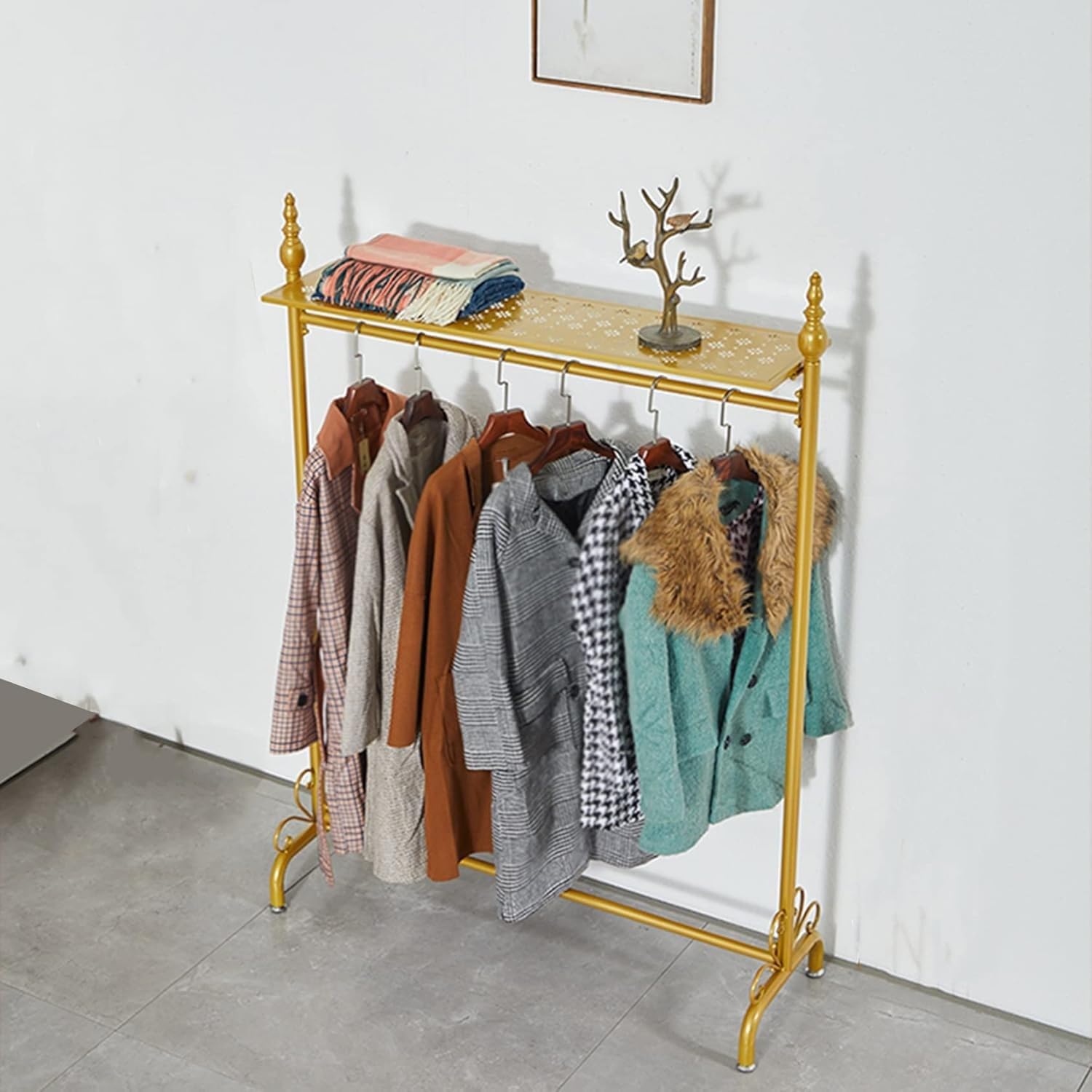 Penderie à vêtement robuste en métal 80cm avec étagère à chaussures pour dressing