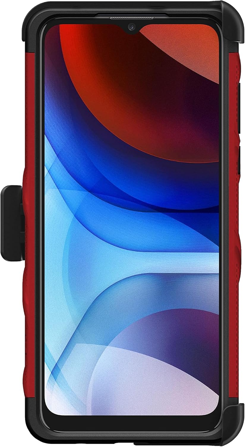 ZIZO Bolt Bundle for Moto G Pure Case with Screen Protector Kickstand Holster Lanyard - Red & Black