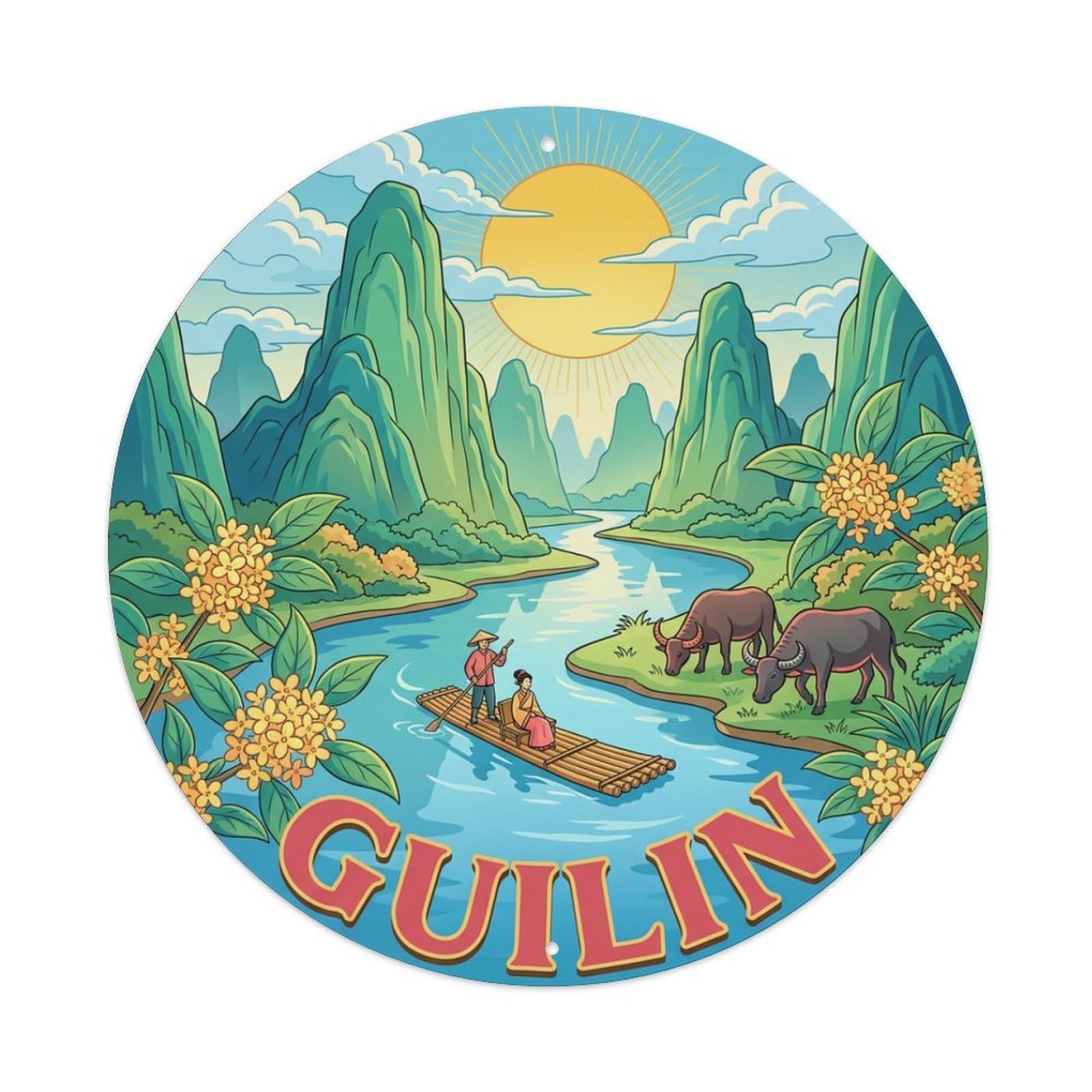 Travel Retro China Guilin Metal Tin Sign