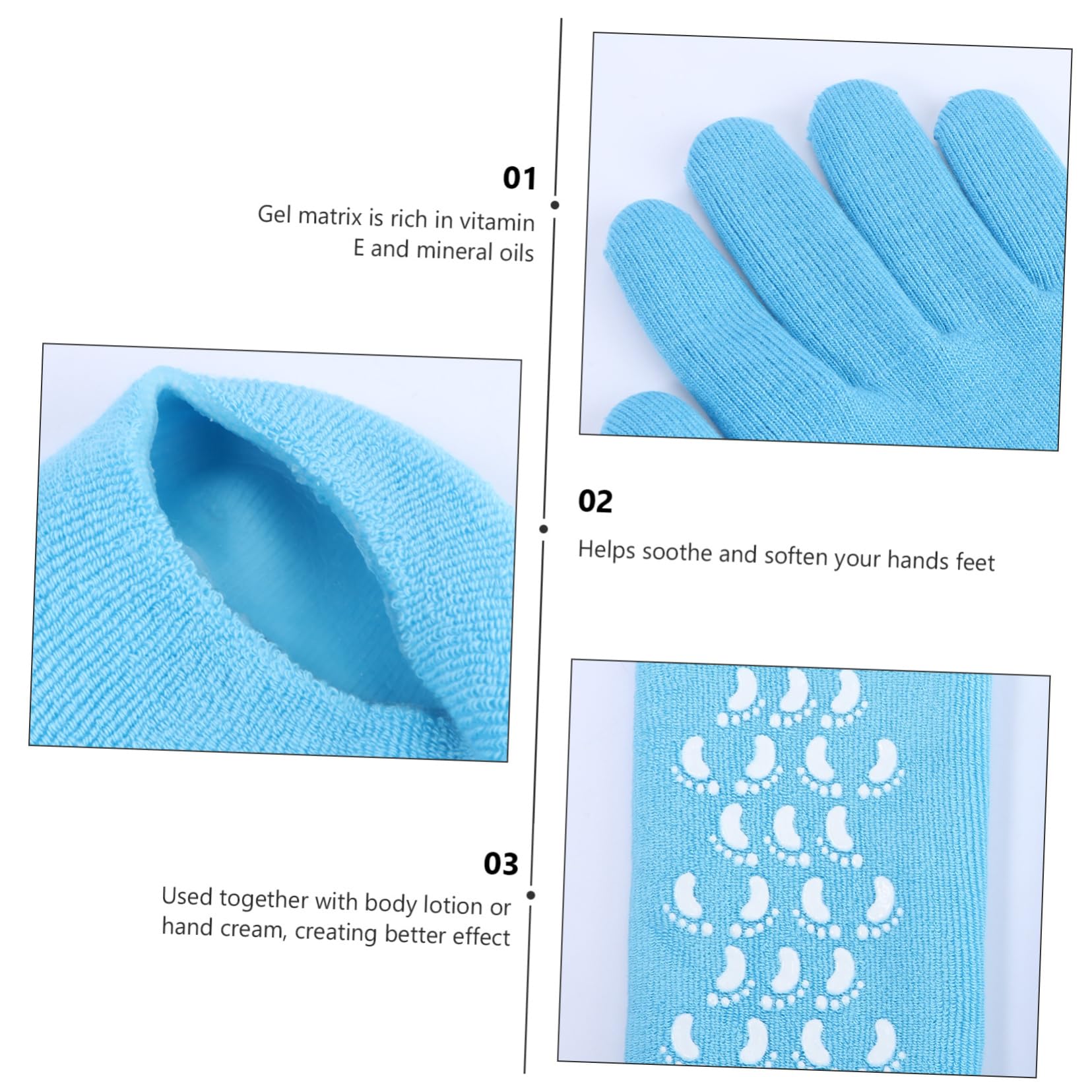 Guantes De Gel y Calcetines De Spa Con Aceite Mineral Para Hidratar y Suavizar La