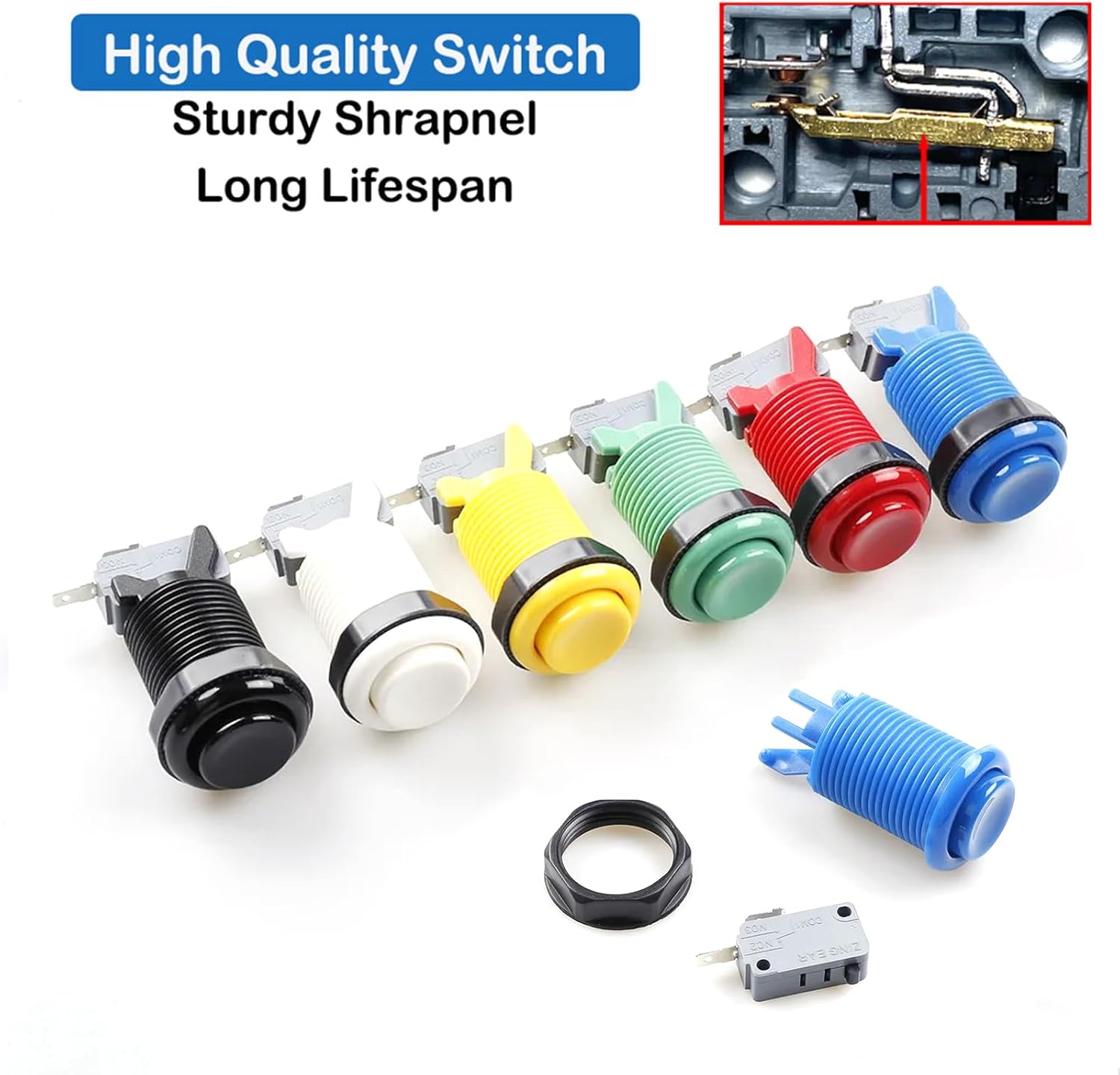 9800 in 1 DX Special Plus DIY Kit 8 Way Joystick Happ Style Push Button Arcade Game Console Cabinet Bartop (Blue Yellow)