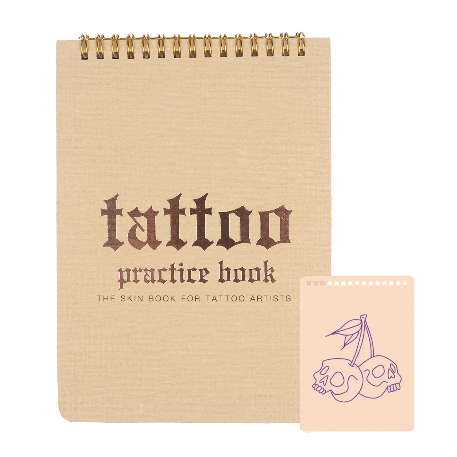 Piel Sintetica Tatuaje, Libreta de Práctica con 10 Hojas de Silicona, Doble Cara, para Principiantes y Artistas, Ideal para Crear tu Propio Diario de Entrenamiento, Material Premium