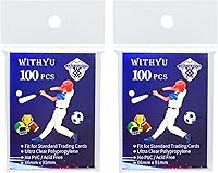 Vista 9 de 100 piezas de fundas blandas para tarjetas de intercambio, fundas de carga superior para tarjetas estándar de 2.5" X 3.5", protector de tarjeta