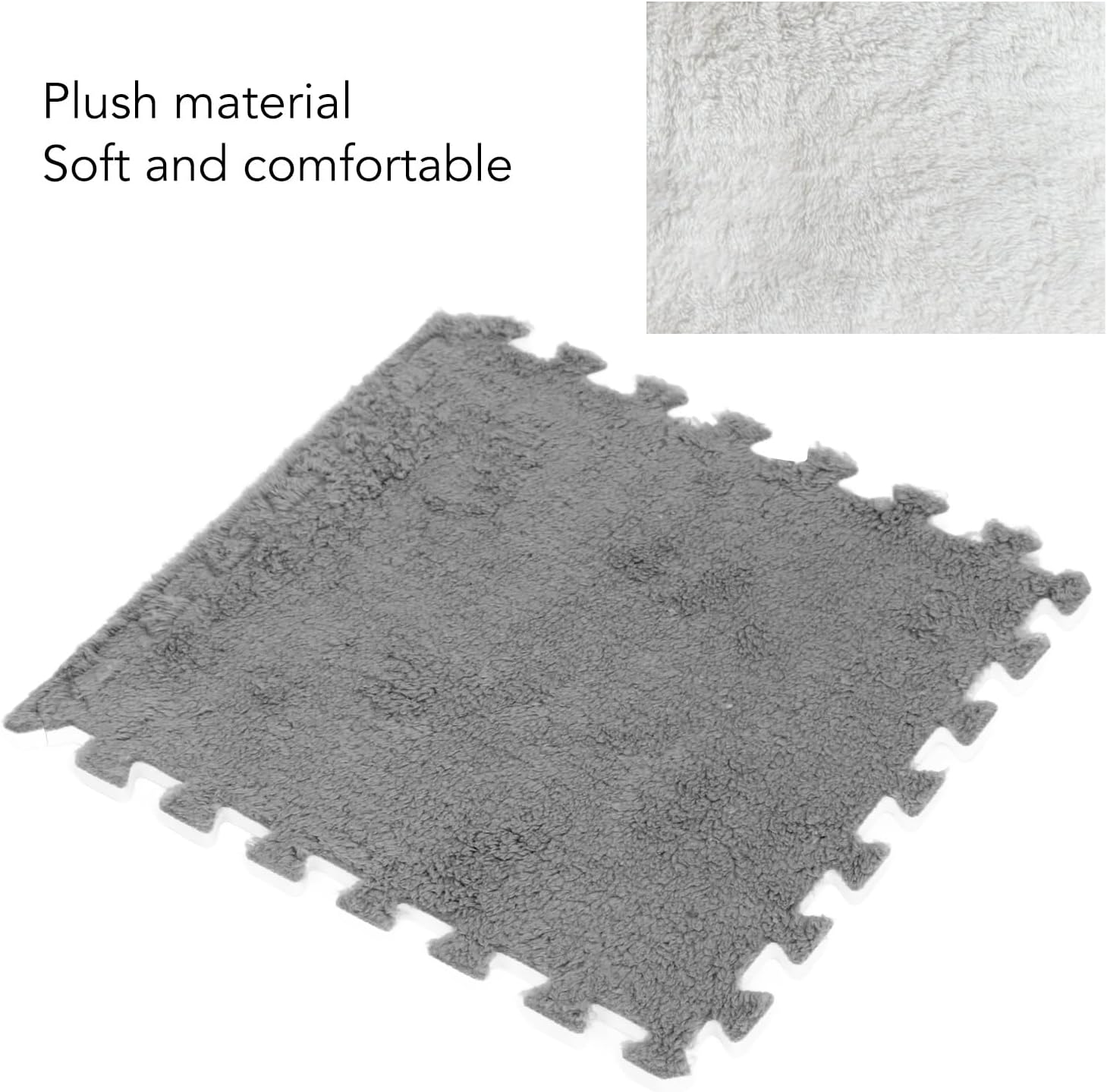 10pcs 30 cm/11.8 in Foam Puzzle Floor Play Mat,Interlocking Carpet Tiles for Home Gym and Fitness Room (Gray)