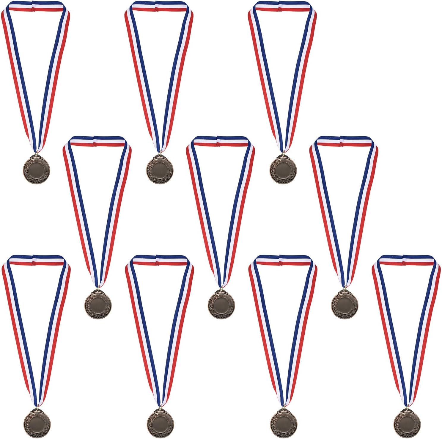 Amazon PATIKIL ブ ランクの受賞メダル 10個 銅賞メダル ネックリボン付き メダル作成キット 優勝メダル賞品 スポーツ