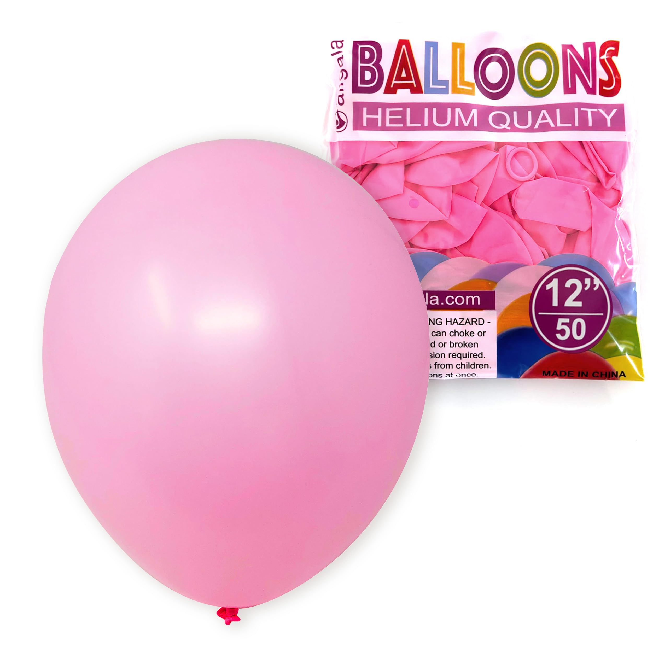 Allgala Pink Balloons 50 Pack 12 Inch Helium Grade Latex Bulk Balloon Pack Ideal for Birthday, Wedding, Bridal Party Baby Shower Decorations