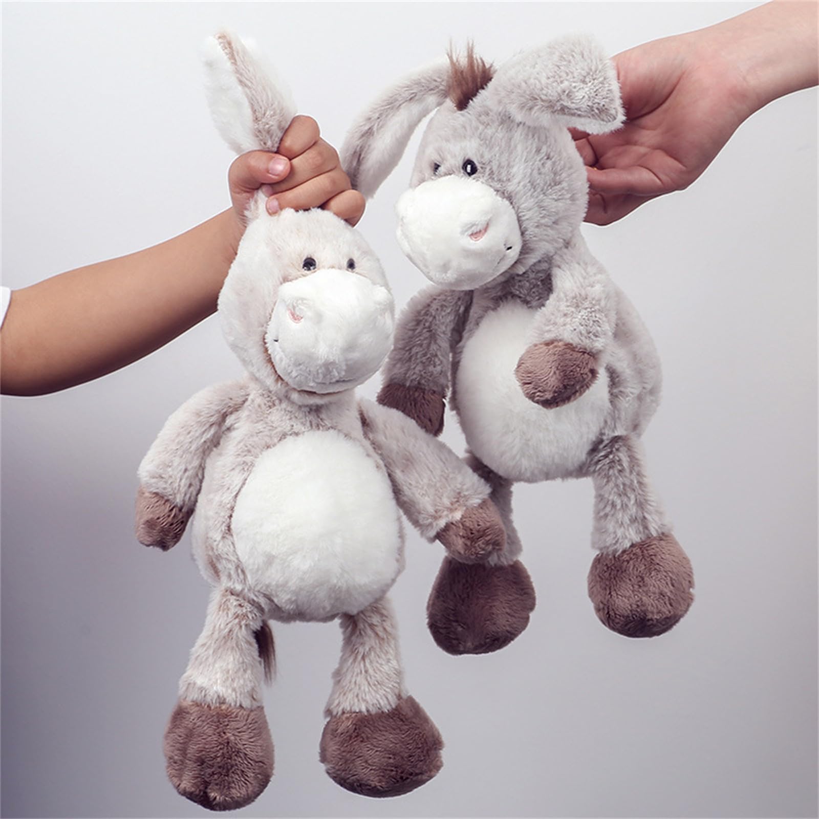Cute Grey Donkey Soft Toy - Cuddly Toy for Children Boys & Girls - Soft Plush Donkey for Cuddling and Playing - Gift - Image 3