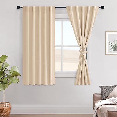 Miniatura 81 de Hiasan Cortinas opacas blancas extra anchas para dormitorio, cortinas opacas térmicas extra anchas de 72 pulgadas de largo, con pestaña trasera,
