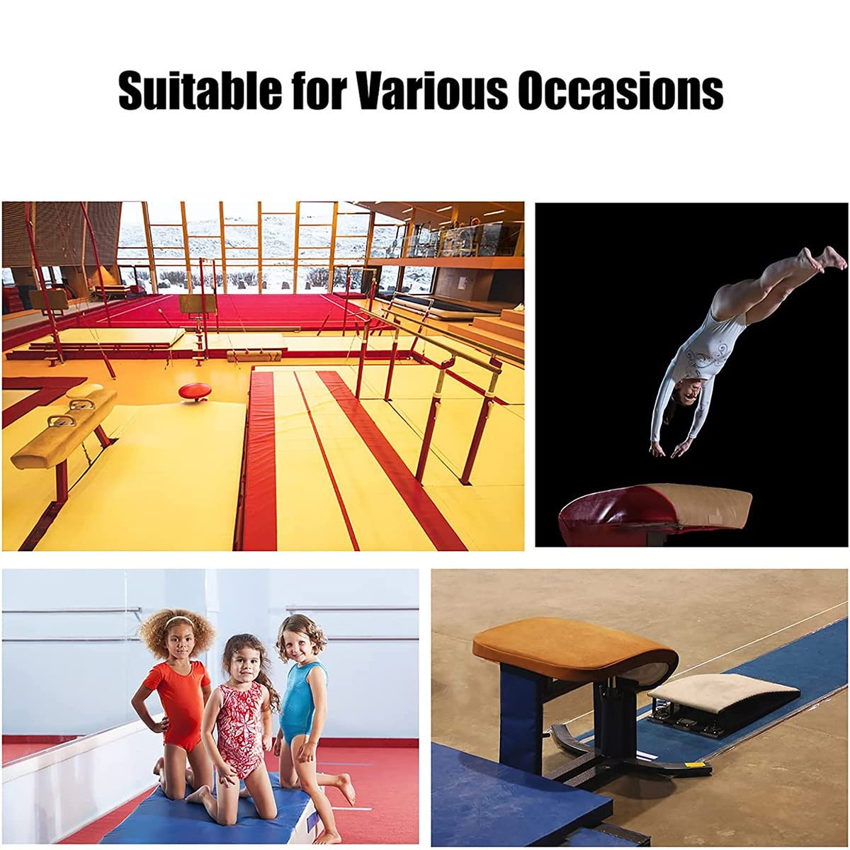 DOZPAL Vaulting Gymnastics Equipment Kids Spring Board, Thickened 2 Springs Inside for School/Sports Club/Martial/Track and Field, Bearing 80kg,2springs