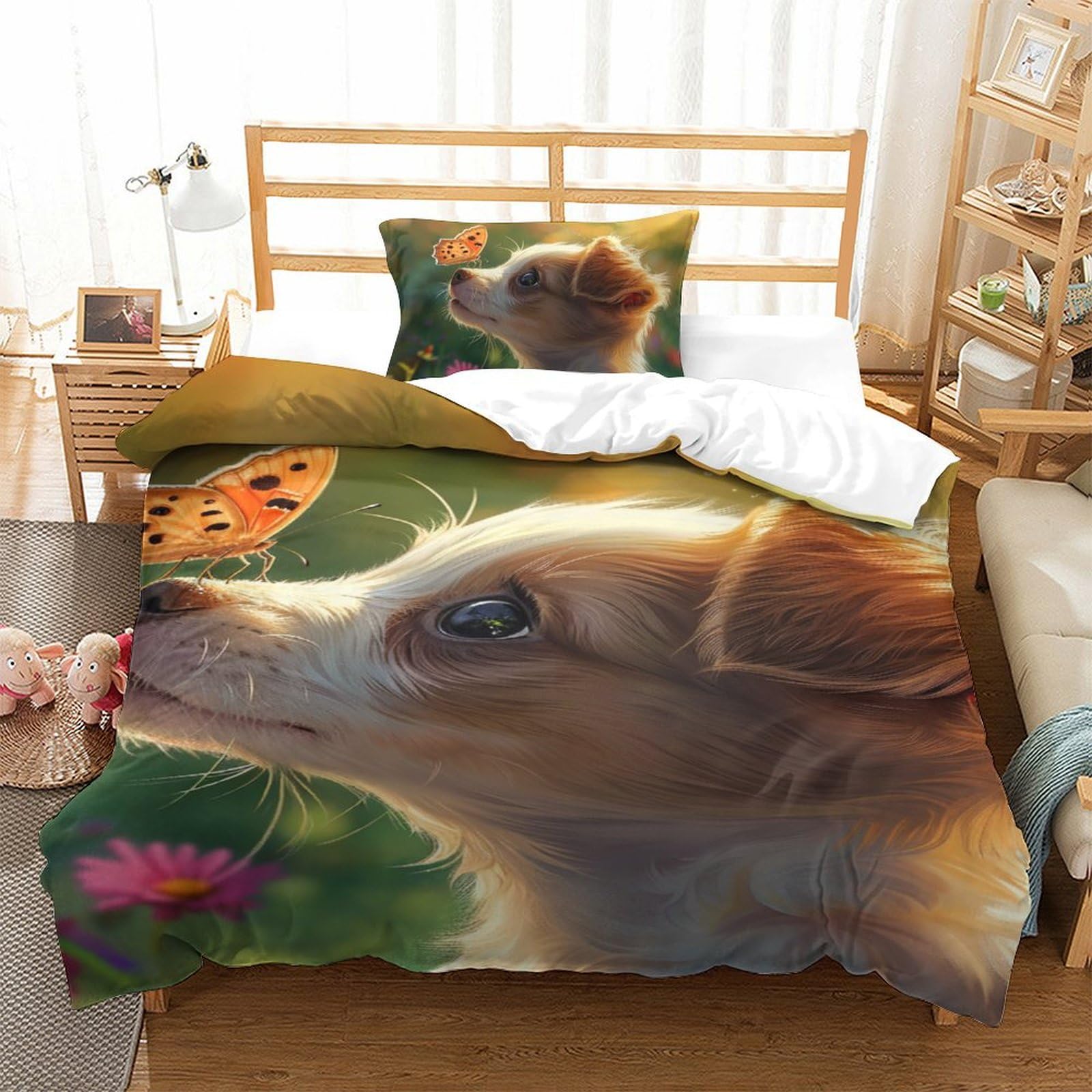 Housse de couette 3D chien literie confortable famille