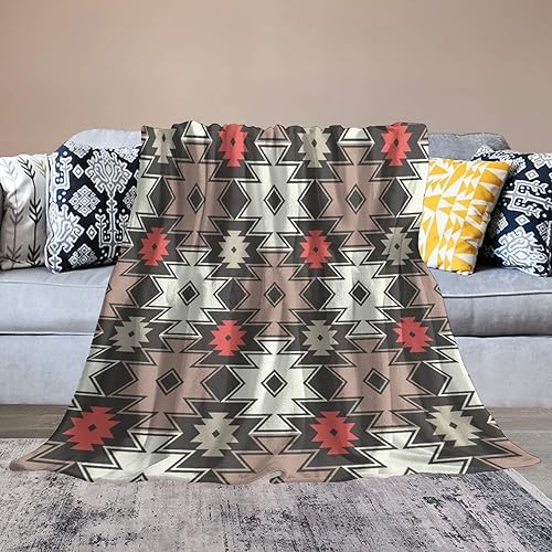 Miniatura 6 de Aztec Manta bohemia, nativa americana, bohemia, étnica, tribal, a rayas, geométrica, bohemia, súper suave, manta de franela para cama y sofá