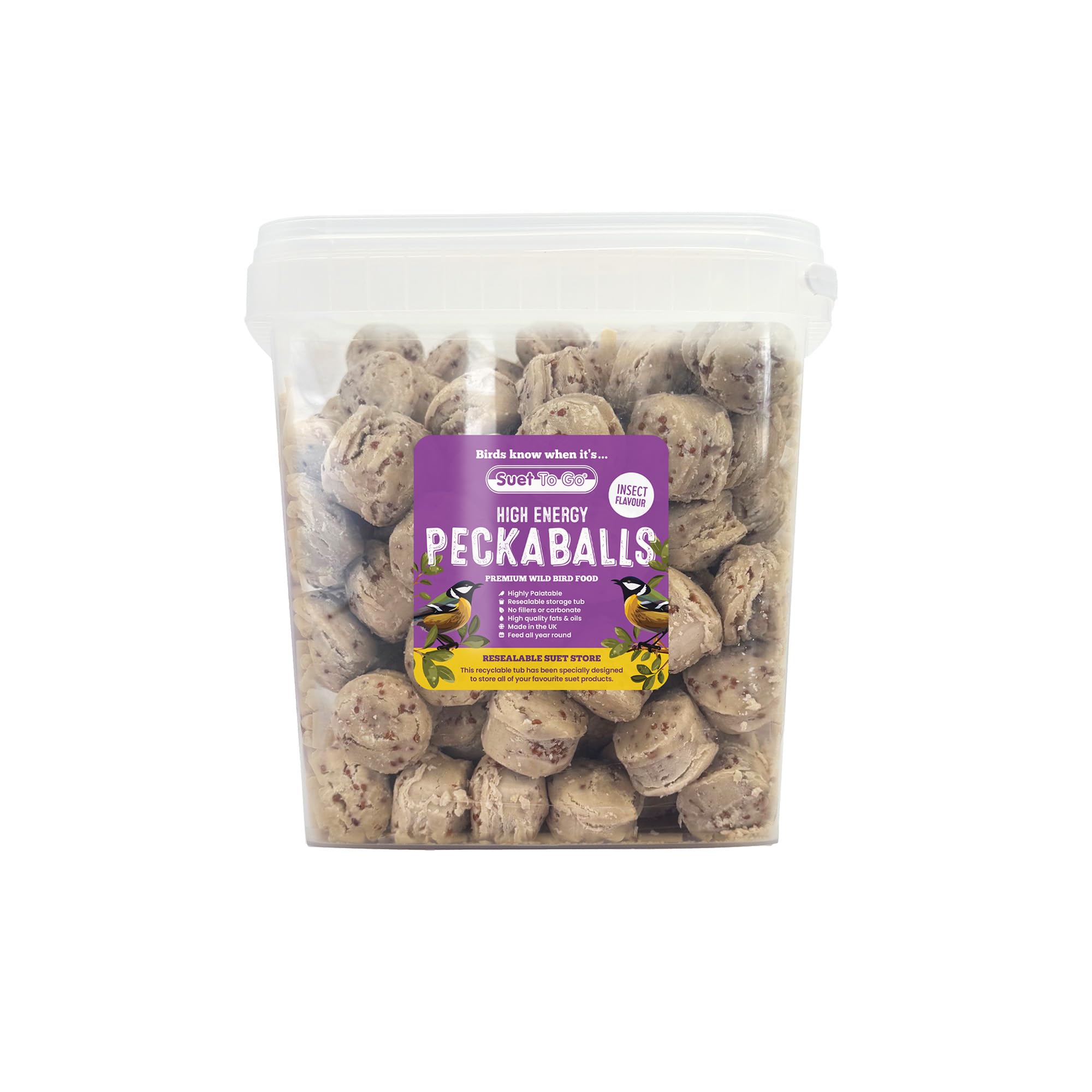 Suet To Go Insect Peckaballs - 3kg Box - Premium Wild Bird Food