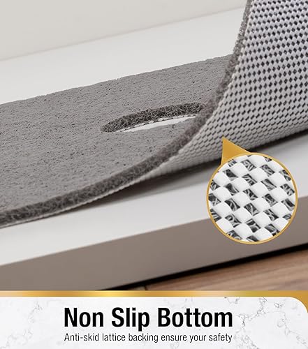 Miniatura 4 de HITSLAM Tapete de ducha, cuadrado antideslizante de 24 x 24 pulgadas, tapete de baño de esponja de PVC suave para bañera con agujeros para colgar,