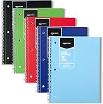 Amazon Basics Wide Ruled Spiral Notebook, 70 Sheets, 8" x 10-1/2, Light Blue, 2 pack