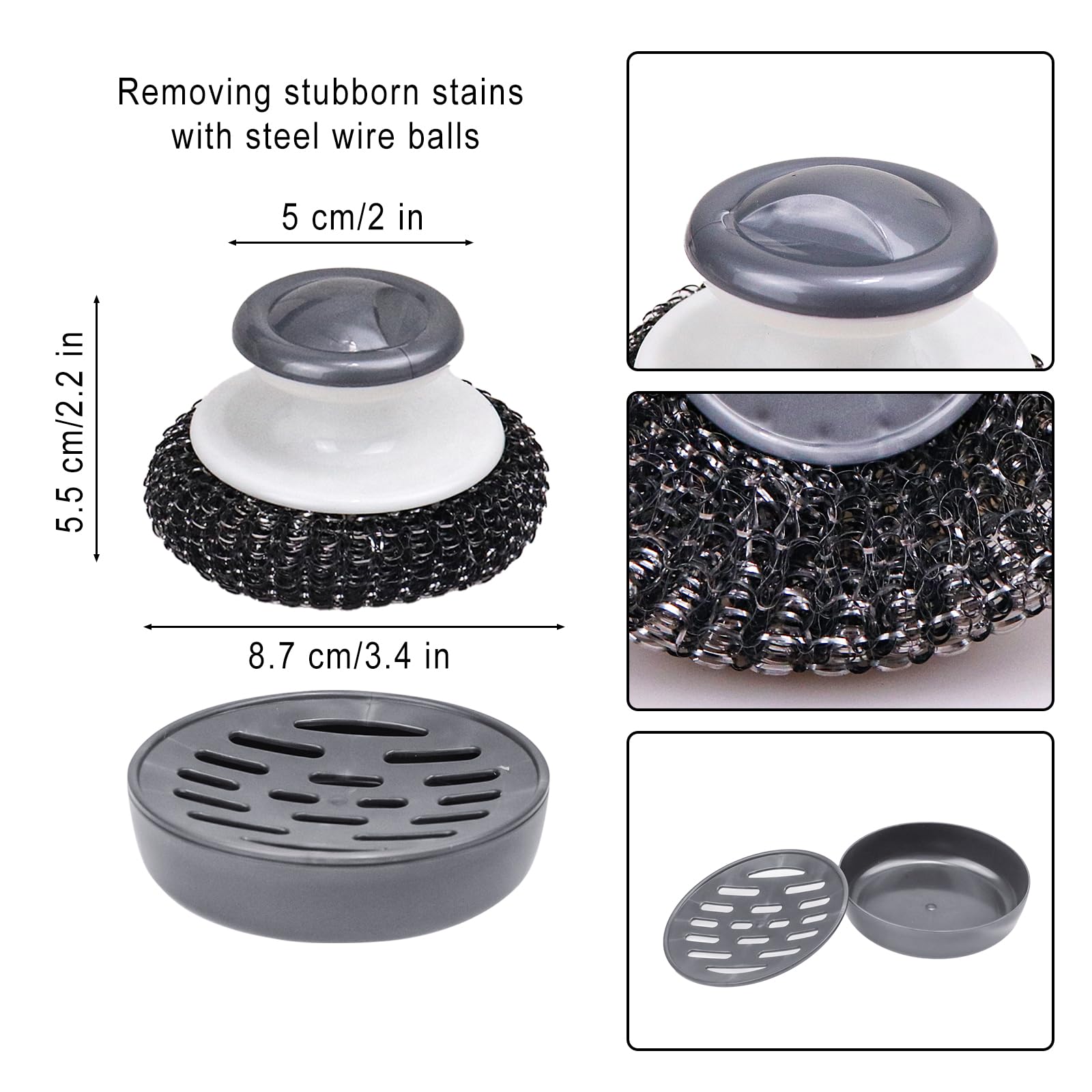 Stainless Steel Sponge Wool Scrubbers, Dish Metal Scrubber Dishwashing Sponge Dishes Scrub - Image 2