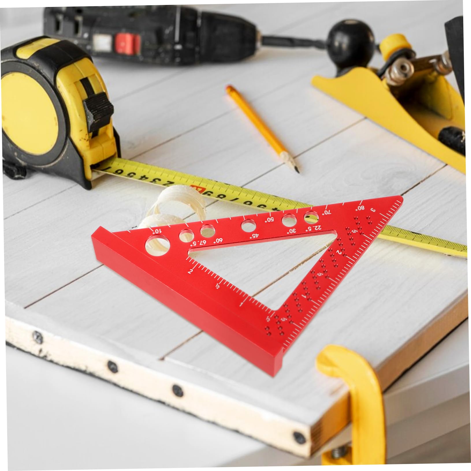 VILLCASE 3 Pezzi Righello Quadrato per Falegnameria con Precisi Strumento Misurazione per Carpentiere in Materiale Robusto per Progetti Professionali Hobbistici