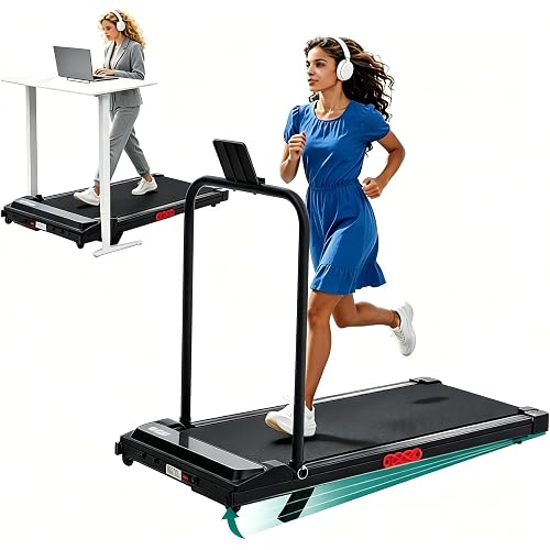 Portable Walking Pad Treadmill with Handle Bar and Incline for Home