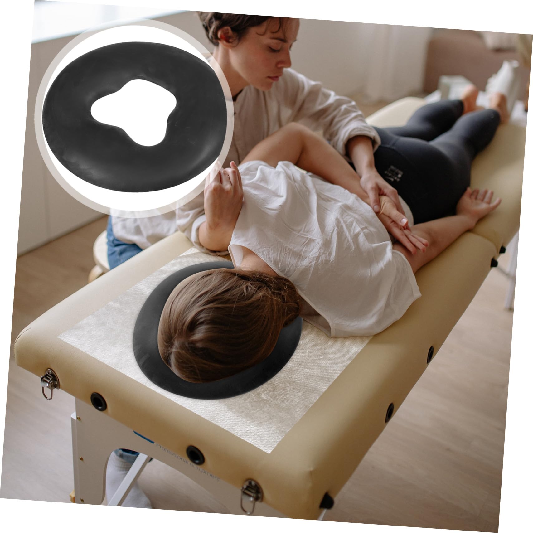 COLLBATH Almohada De Silicona Para Camilla De Masaje Cojín Facial Con Agujero Para Tratamientos De Belleza Reposacabezas Cómodo Y Fácil De Limpiar Para Spa Y Salón