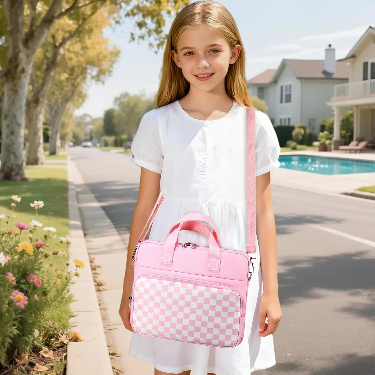 Octsky Tablet Sleeve Bag Kids Tablet/Ipad Carrying Bag 12.5 inch with shoulder strap, soft Lining