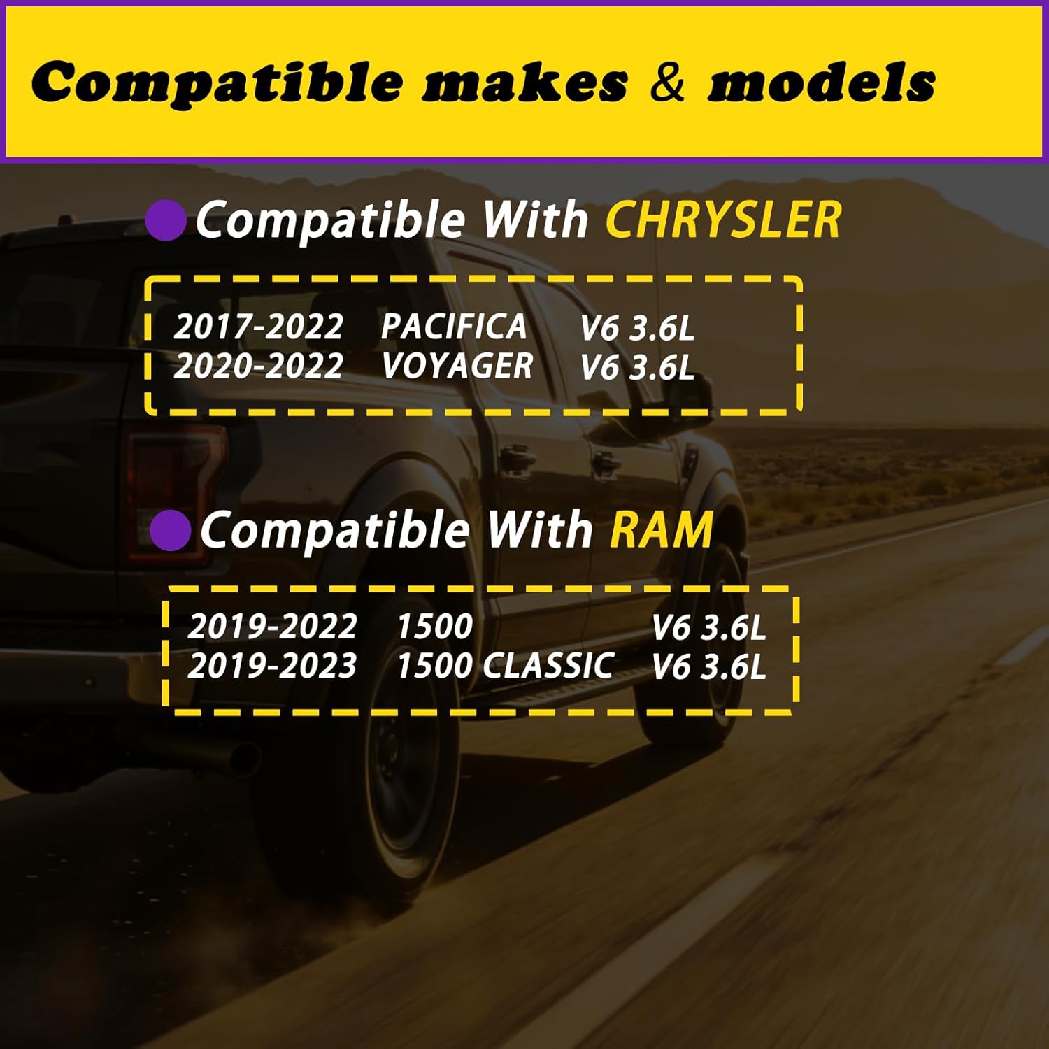 2pcs Rear and Front Engine Variable Valve Timing VVT Solenoid Compatible with Jeep Grand Cherokee Wrangler Gladiator Fit for Ram 1500 Fit for Dodge Durango V6 3.6L 16-23 Replaces 5047901AC 5047897AC