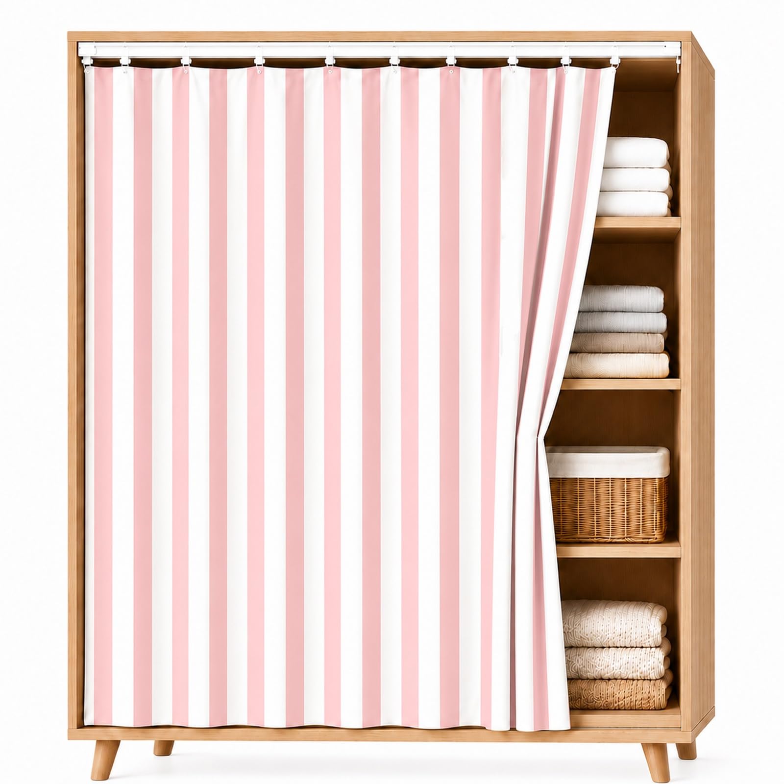 Rideau d'armoire de cuisine autocollant anti-poussière avec rail coulissant
