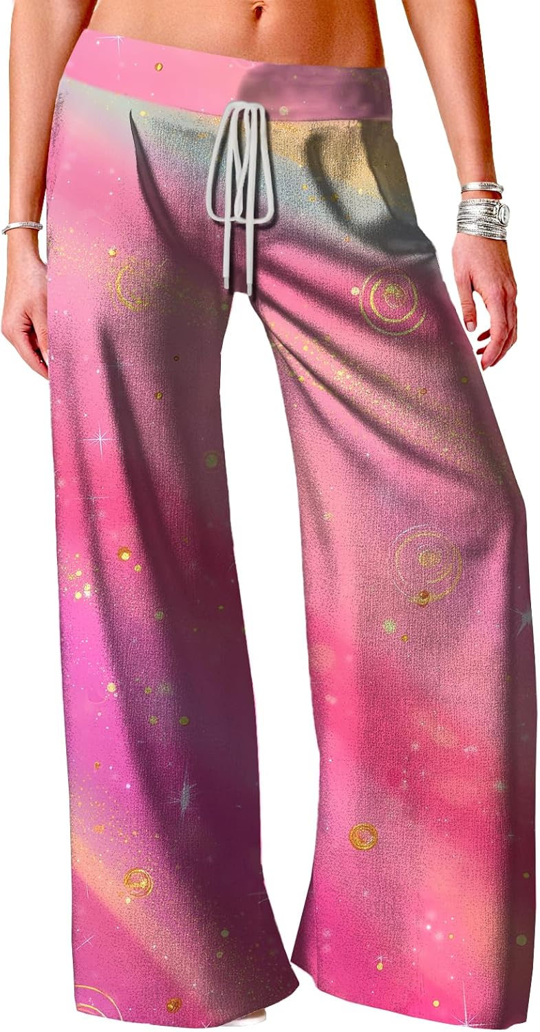 Wide Leg Trousers Women Drawstring Trousers Flowy Work Pants with Pockets Fashion Clothes Summer Outfit Plus Size