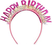 Vista 18 de CIEHER Diadema de corona de cumpleaños para mujeres y niñas, tiara con decoraciones - negro