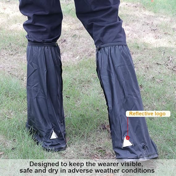 Water-Resistant Shoes Covers Foldable Rain Boot Reflective Snow for Men Women Outdoor Cycling Walking Hiking