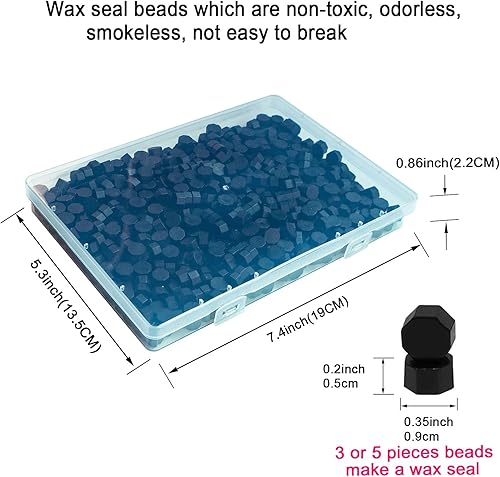 Miniatura 2 de Tomgenrine - Cuentas de sellado de cera, 520 cuentas de cera de sellado, cuentas de sellado para tarjetas de felicitación de letras, sellado de