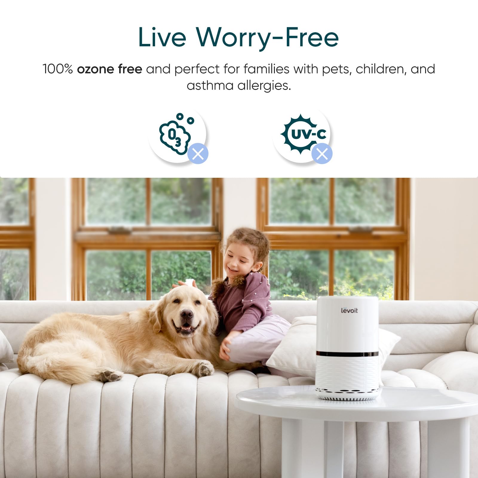 LEVOIT Air Purifier for Home Allergies Pet Hair in Bedroom, Covers Up to 1073 ft² by 56W High Torque Motor, AHAM VERIFIDE, 3-in-1 Filter with HEPA Sleep Mode, Remove Dust Smoke Odor, Core300-P, White: White 1 Pack LV-H132