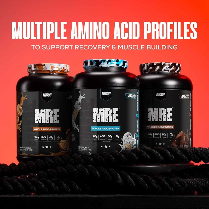 REDCON1 MRE Whole Food Protein Powder, Cookies & Cream - Meal Replacement Made with Animal and Plant Based Protein Sources, Nutrient and Calorie Dense, 0g Added Sugar (24 Servings) image 5