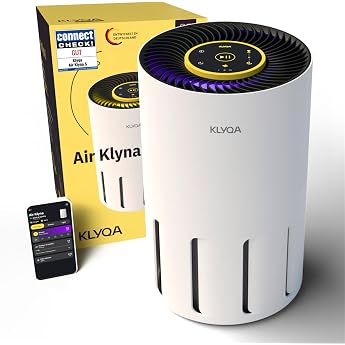 Klyqa Air Purifier Allergy Sufferers 360&deg; HEPA Filter Pet Removes 99.99% of Animal Hair, Dust &amp; Pollen I 300 CADR I 21.5 dB L