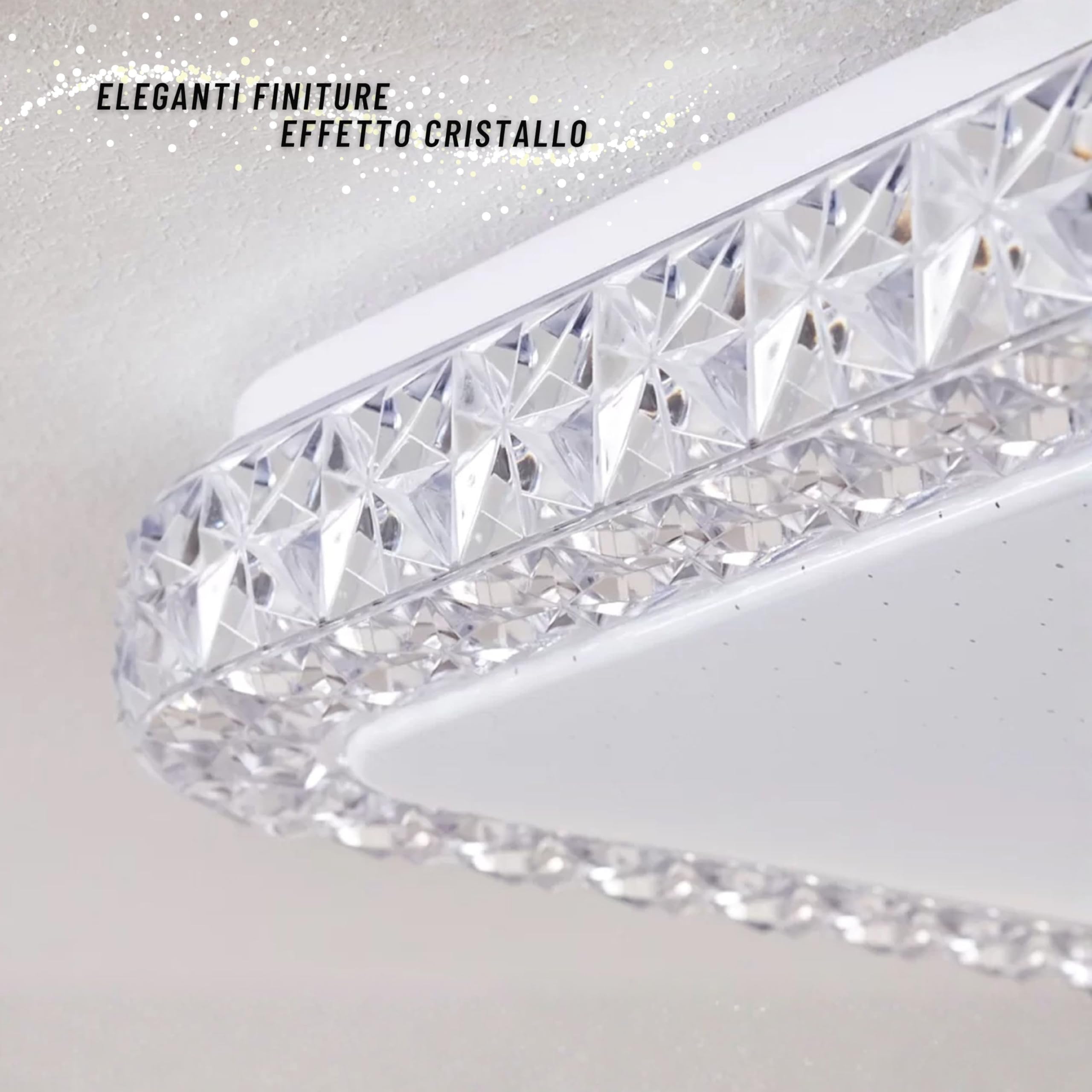 Plafoniera Led Soffitto Quadrata 65W Effetto Cielo Stellato 806 Lampada Moderno Luce Bianca Fredda 6500K Lampadario Pannello per Soggiorno Camera da Letto Cucina Salotto Cucina Design
