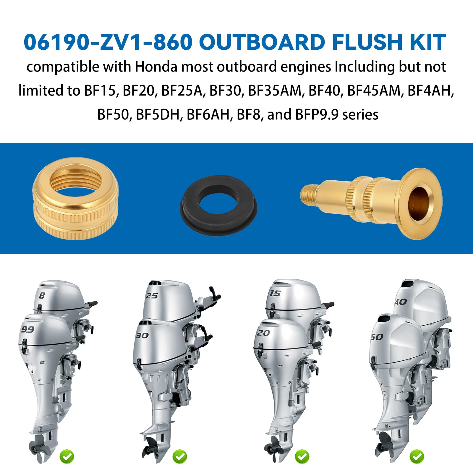 Amazon.com : Eudaimonia 06190-ZV1-860 Outboard Motor Flush Joint