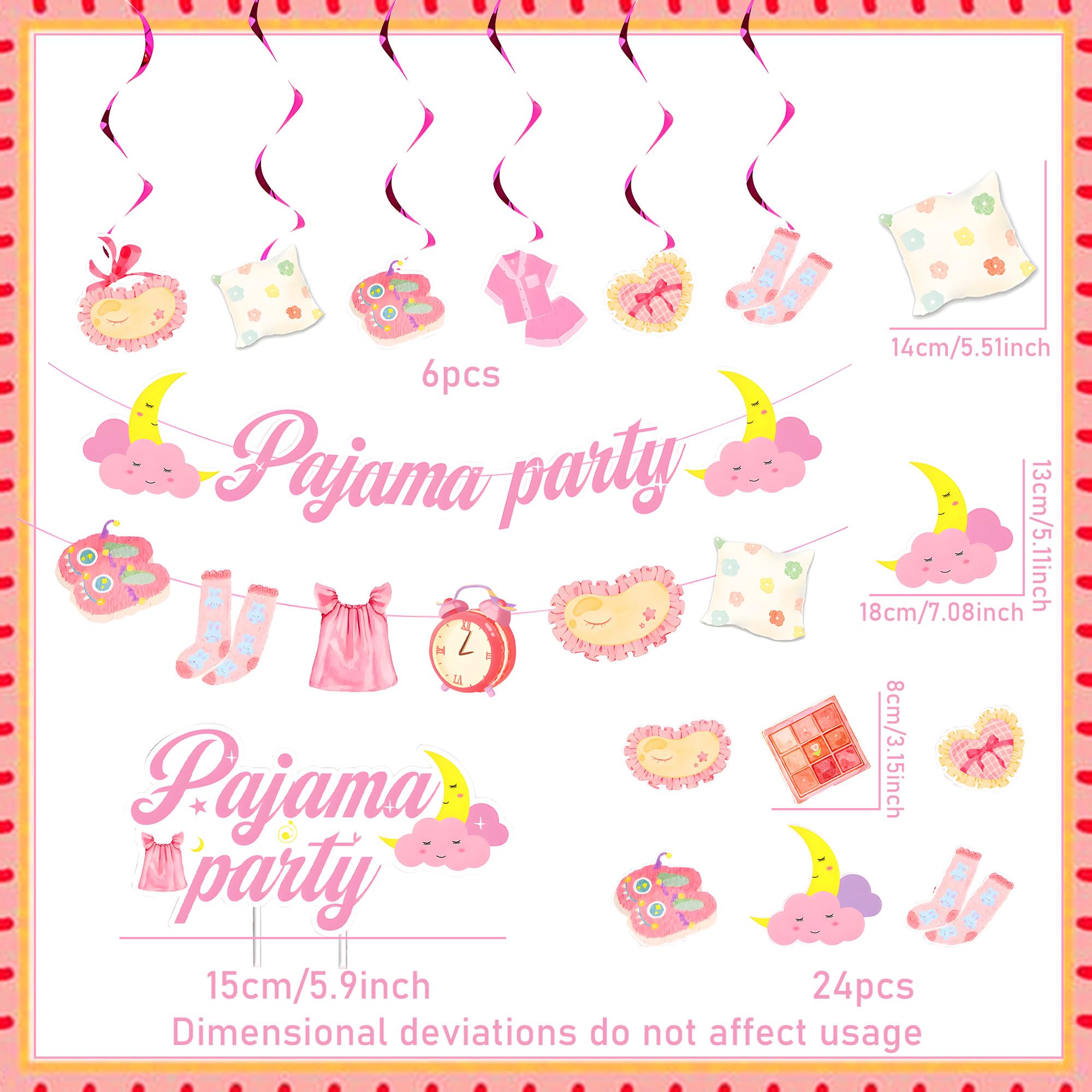 BACH AND BOOZY Pajama Party Supplies Purple Slumber Party Banner Foil Cake Topper For Girls Night Party Sleepover Pajama Spa Theme Party Decorations - Image 2