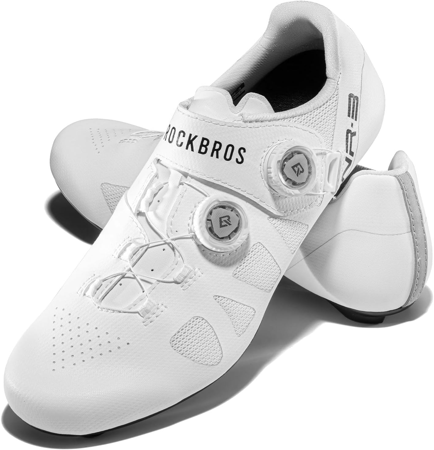 ROCKBROS NR3 Men's Road Cycling Shoes with Dual ETIE Knob Lock - Breathable Mesh, 6.0 Stiff Nylon Sole for Stability