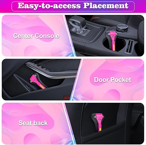 Vista 65 de THINKWORK Martillo de seguridad para el automóvil para regalos de adolescentes y hombres, herramienta de escape de emergencia tres en uno azul