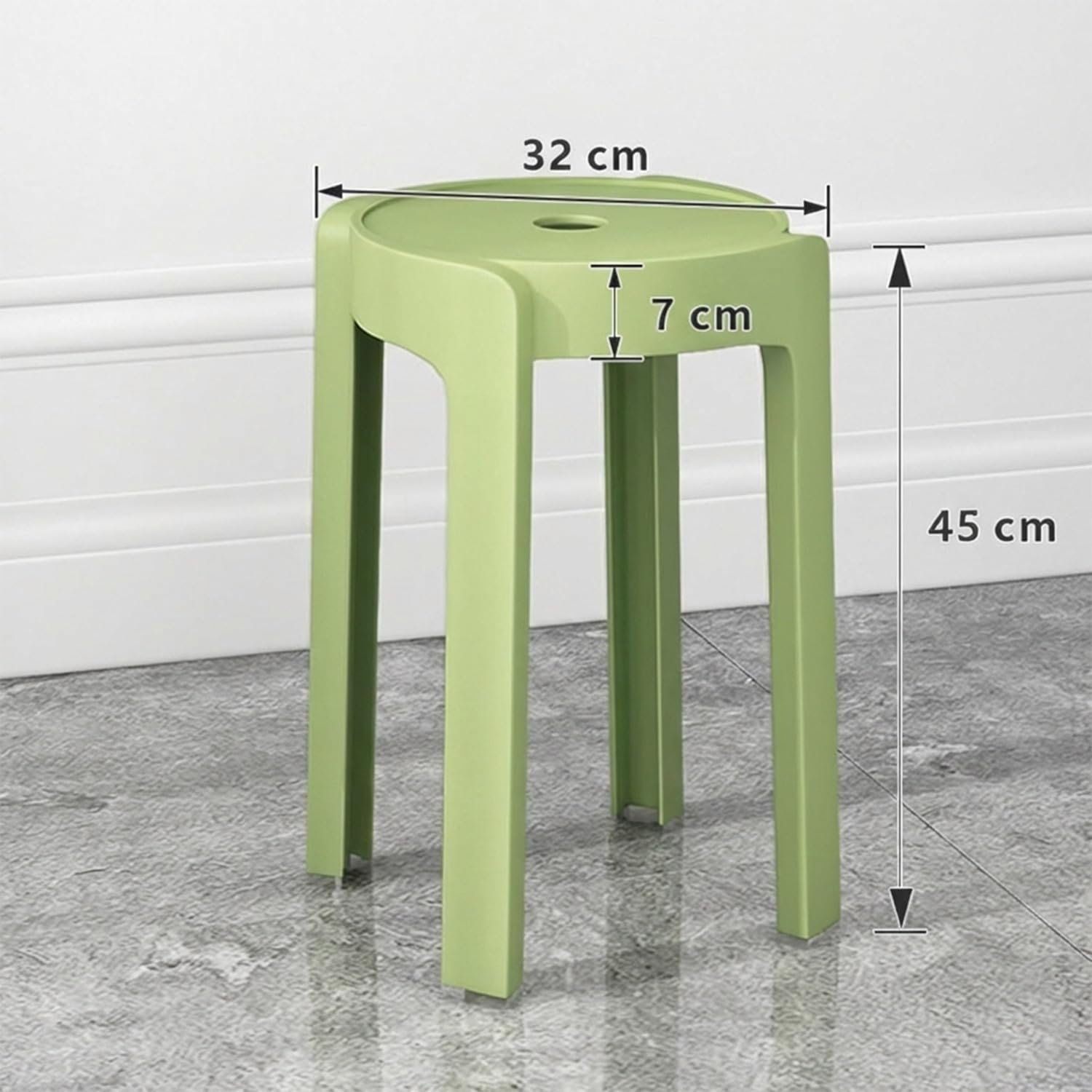 BM Home Tabourets Gigognes empilables en Plastique légers 4 Pièces