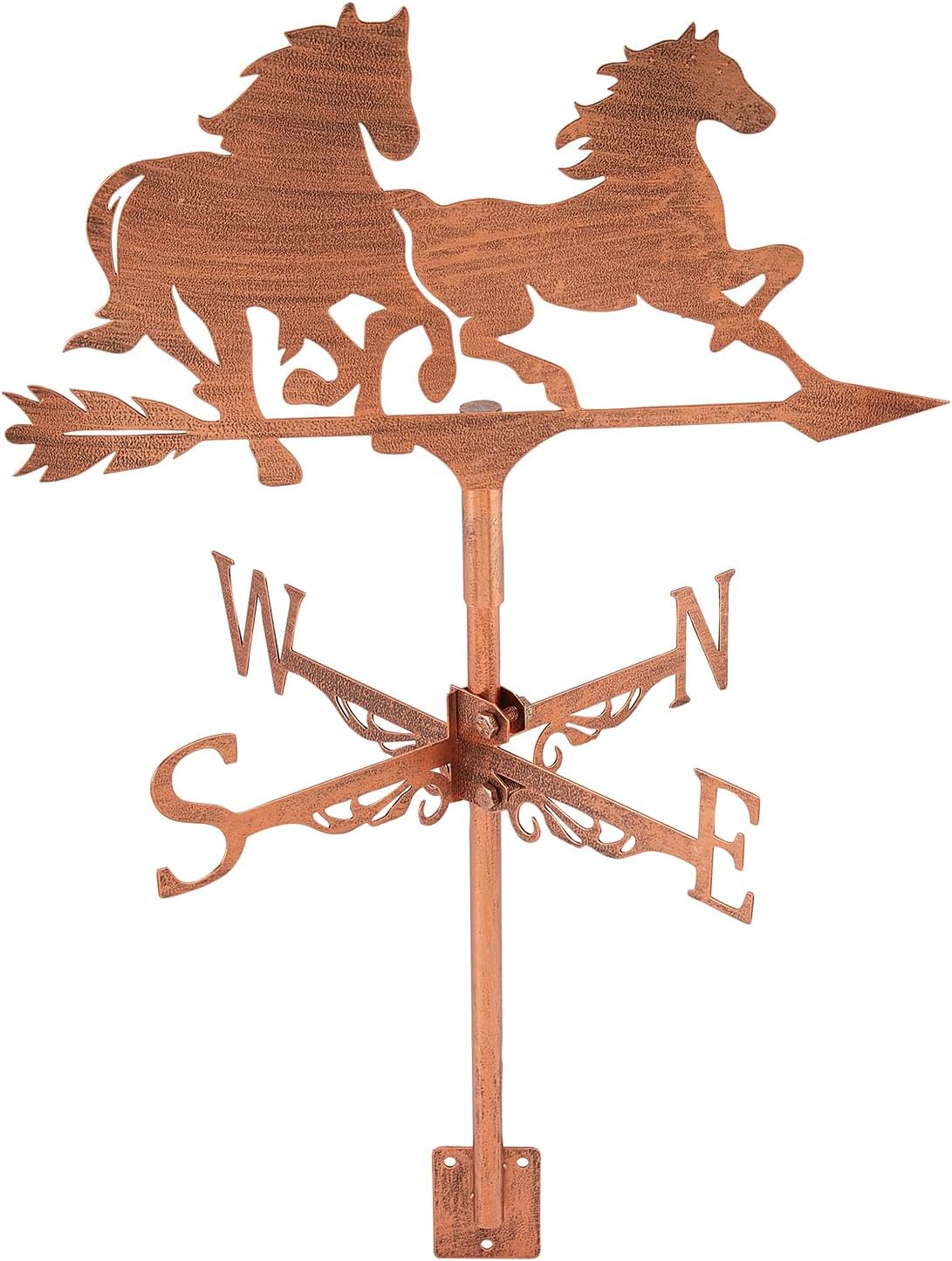 SUPERDANT Horse Weather Vane for Roof Mount Animal Metal Weathervane Wind Direction Indicators Copper Wind Vanes Signs for Farmhouse Yard Outdoor Farm Barn Sheds Garden Patio Decoration