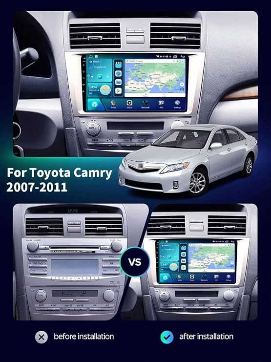 Toyota Camry 2007-2011 Usb+Wf Steering Foil Control Bluetooth Miracle for Android Touch Screen Navigator Cardio, Fm, 8 Core 8G+256G