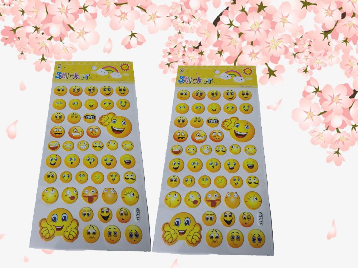 LIGHTER HOUSE�Imported Stuff Different Shapes Smiley Moods self Adhesive Stickers for Art & Craft Decoration-(05 Packs/230 Pcs.)-image-43