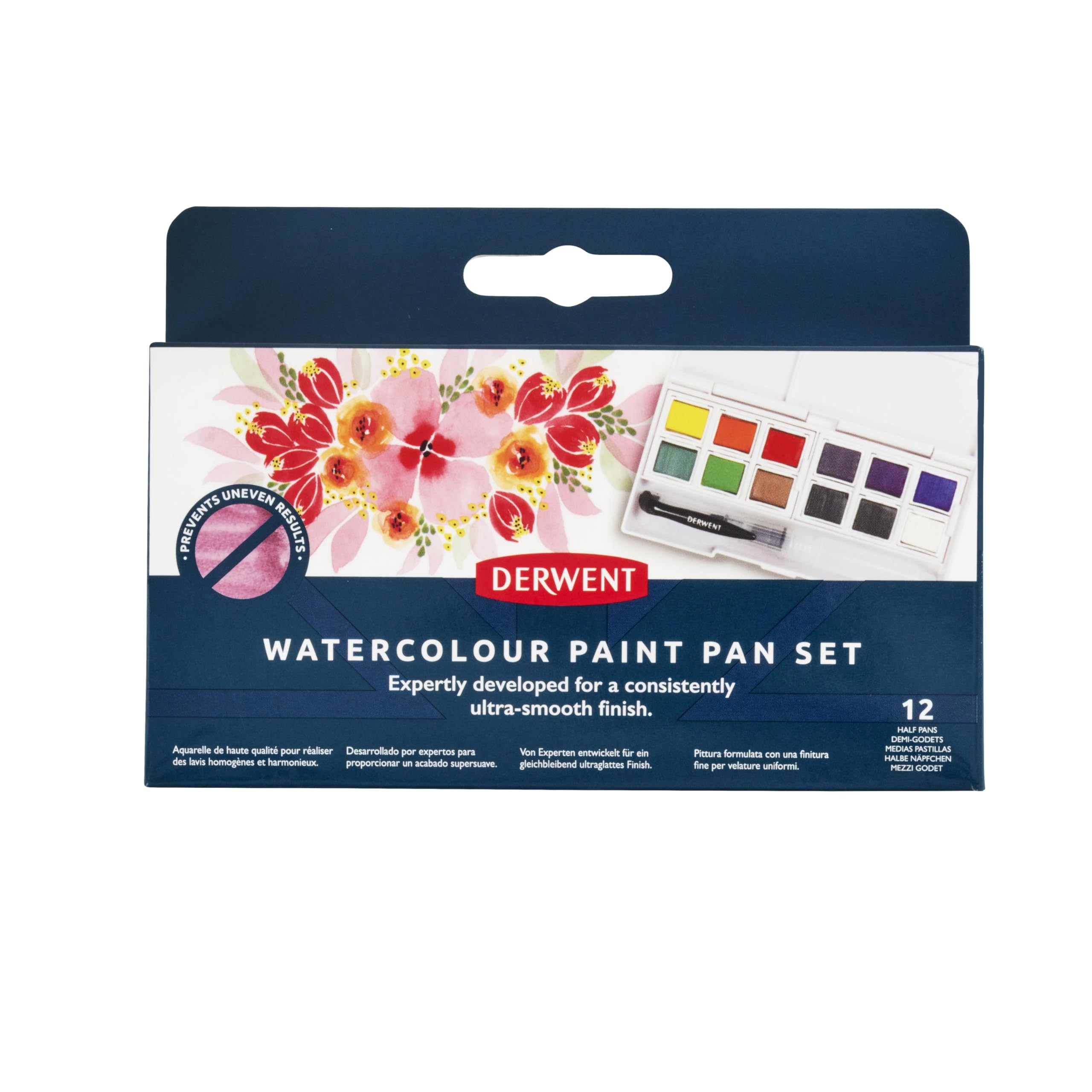 Derwent aquarelle peinture en pot lot 12 couleurs pour technique lavis