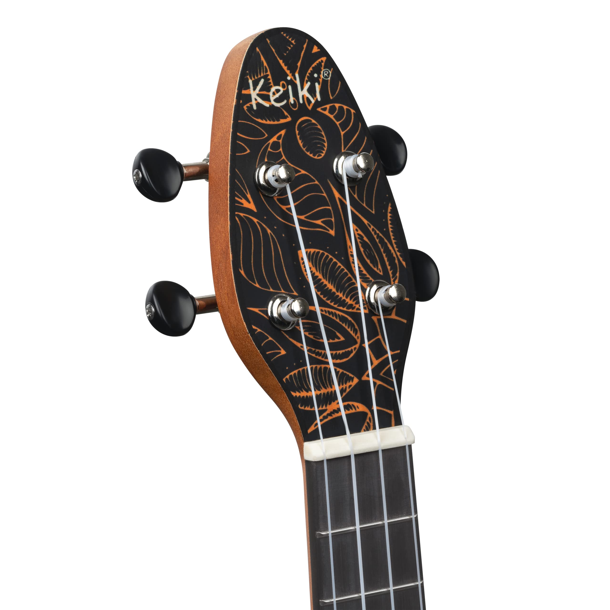 Ortega Guitars Ukulélé Soprano Super Scale Acoustique – Série Keiki K2 – Accessoires Inclus – Agathis / ABS, Kaléidoscope Orange (K2SS-OKC)