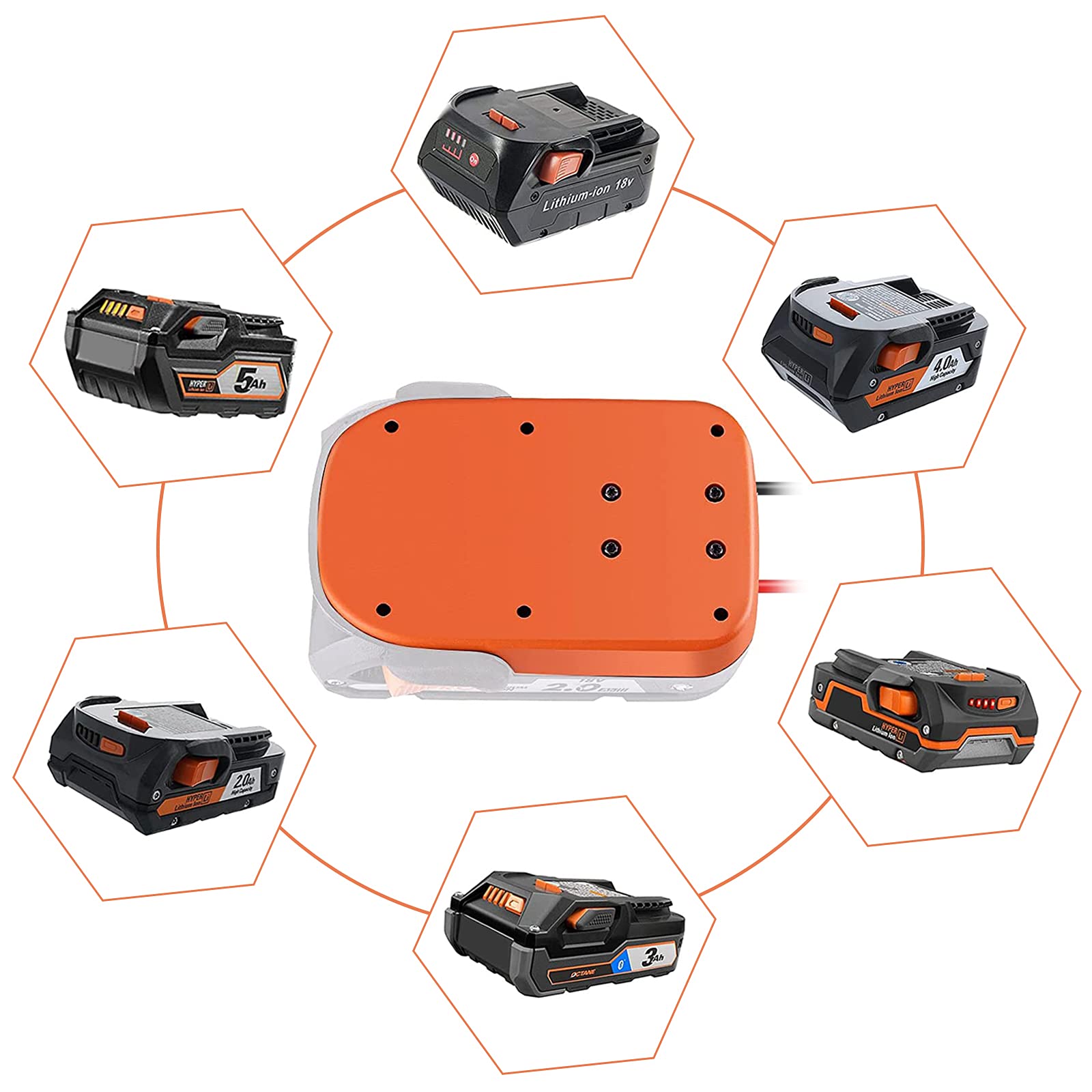 Power Wheels Battery Adapter for Ridgid AEG 18V Hyper liion Battery