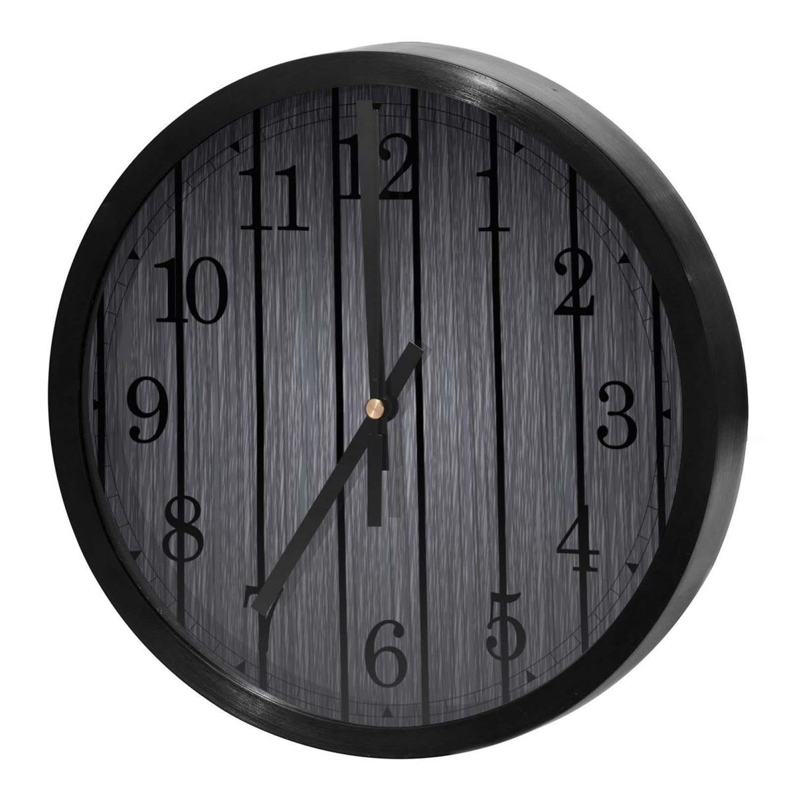 Horloge murale silencieuse pour cuisine et bureau avec fond en bois gris chaleureux