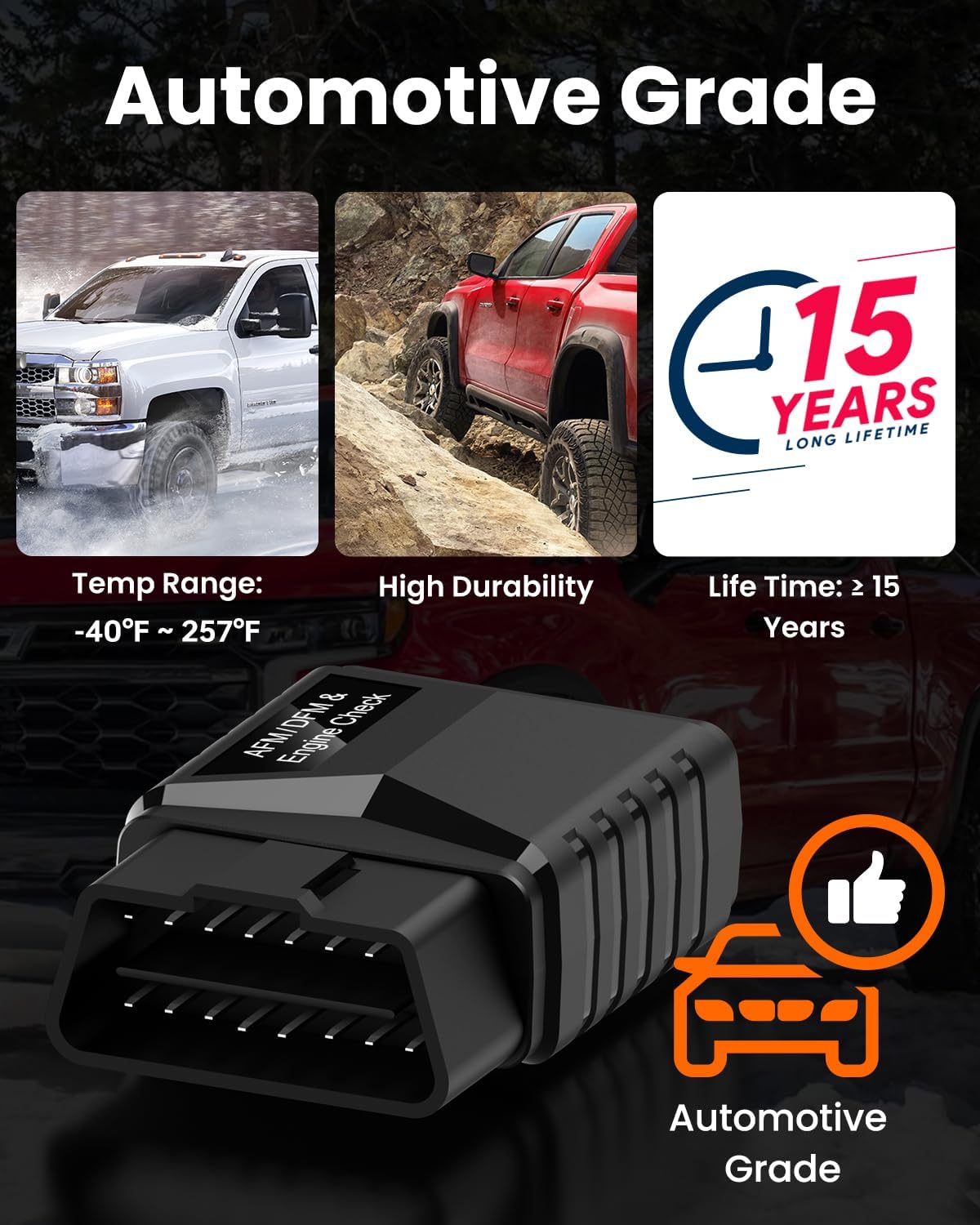 ELFREE AFM DFM Disabler Engine Trouble Code Reading Ultra Low 0.27mA Battery Drain, High-Temp Resistant, Plug & Play Compatible with Chevrolet Silverado, GMC Sierra, Cadillac Escalade & Most GM V8/V6