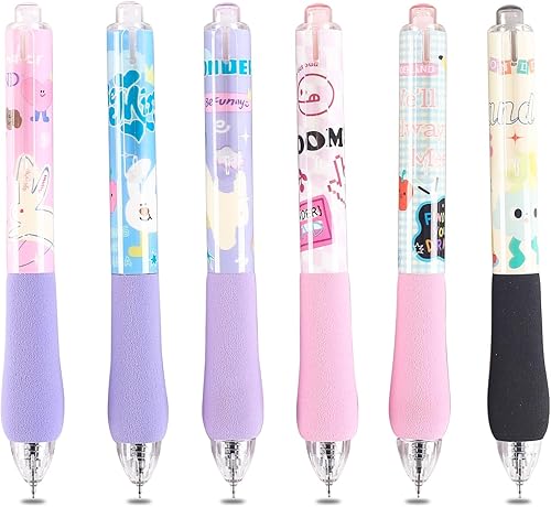 Bolígrafos de gel retráctiles Unvoltage Gel Ink Rollerball Set de 6 bolígrafos de tinta negra de 0.020 in