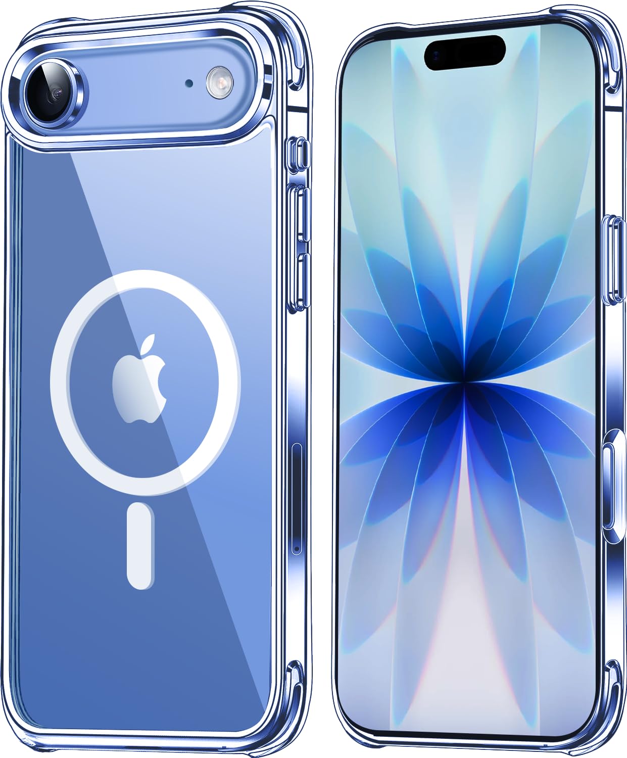 Mkeke Magnetic Designed for iPhone Air Case Clear, [Compatible with MagSafe] [Not Yellowing] [Military-Grade Drop Protection] Protective Case for iPhone 17 Air Case with Shockproof Bumper 2025