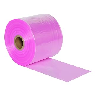 Poly Bag Guy 12" x 2150, 2 Mil 1 Roll Pink Anti-Static Plastic Poly Tubing