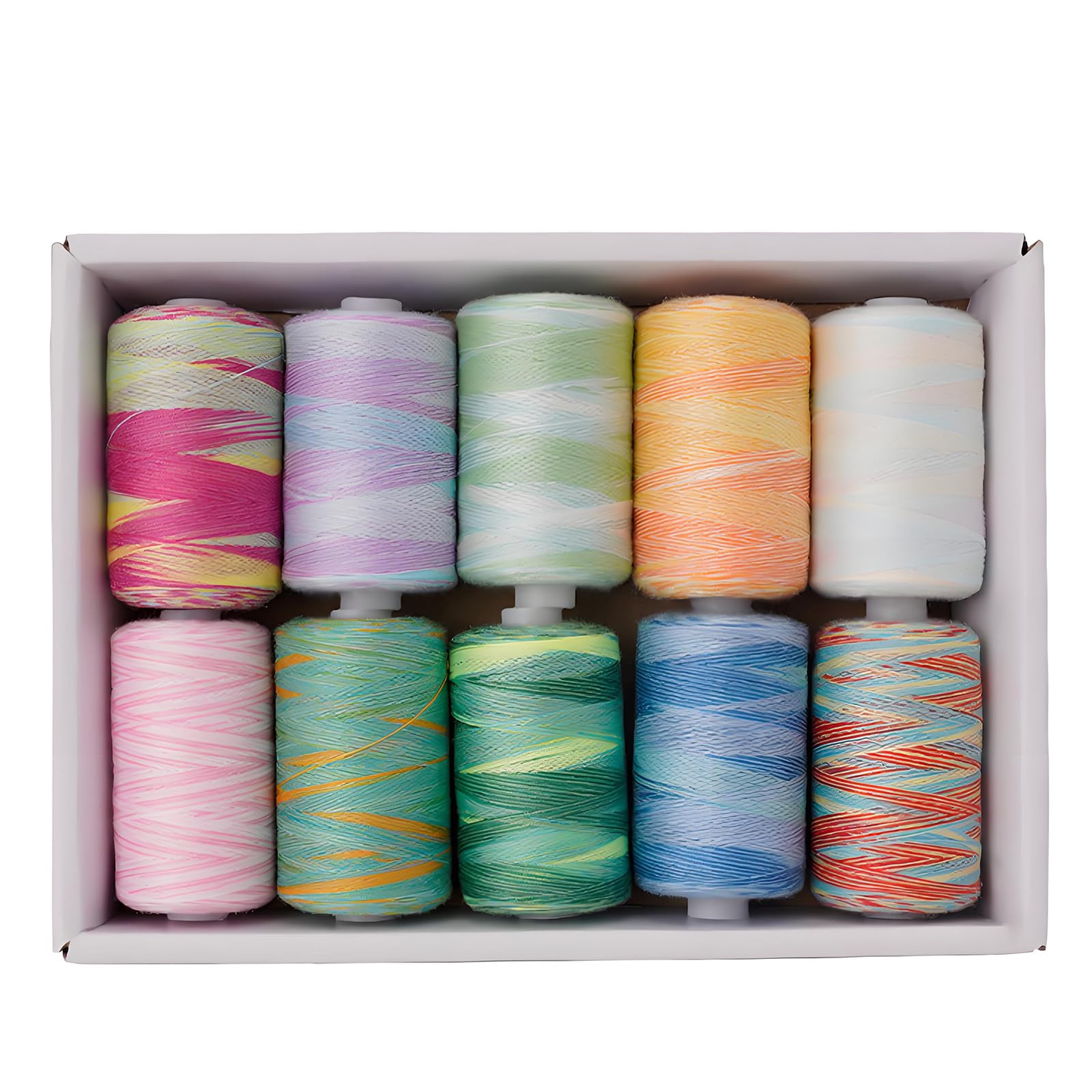 Hredyqw High Strengths Polyester Sewing Thread 10 Color for Fabrics Industrial Machine Use Sturdy Stitching